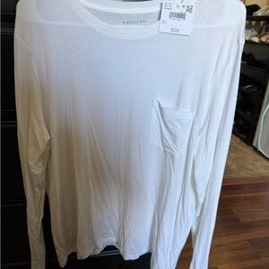American Eagle Outfitters White Long Sleeve Tee